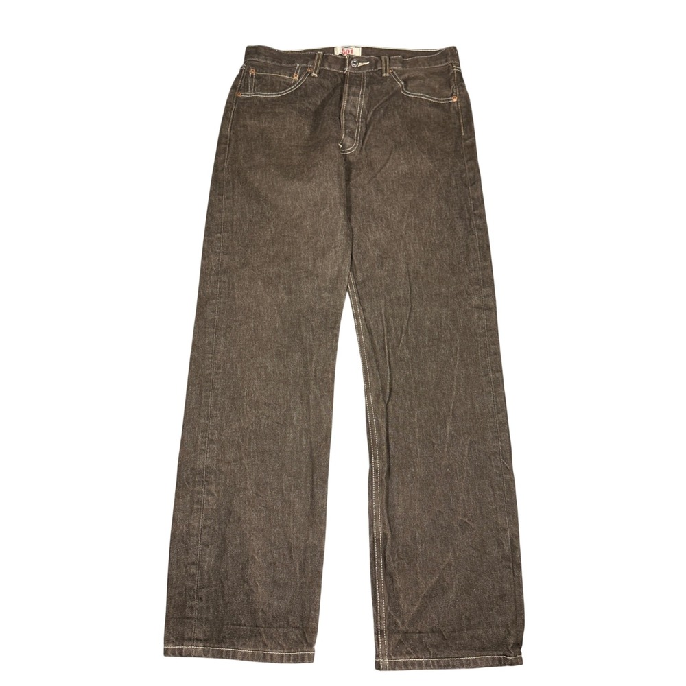 Raw Levis 501xx Original Straight Leg Brown Denim Jeans 34x34 005010633 Mens